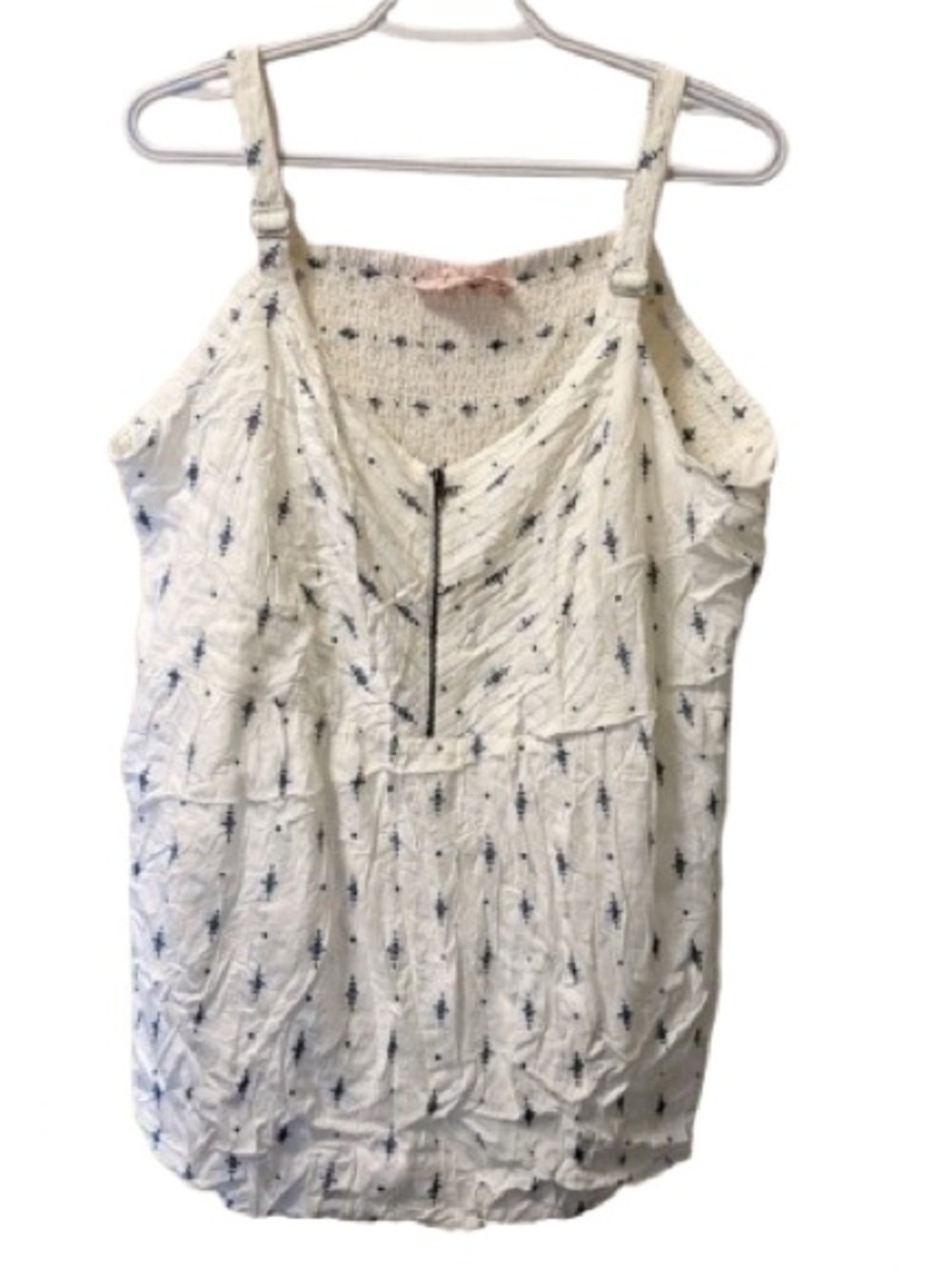 In Every Story Smocked Zip-Front Cami Top – Size 3X